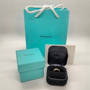 Tiffany & Co 18k Rose Gold Silver Infinity Knot Ring Size 4.5 w/Original Package